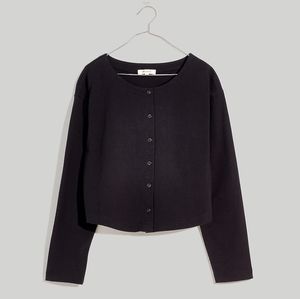 Madewell Boxy Button-Front Crop Cardigan